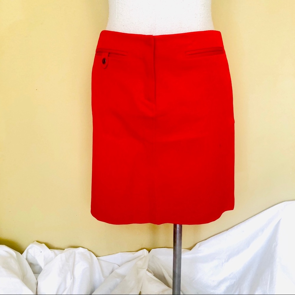 Parallel red  cotton mini skirt